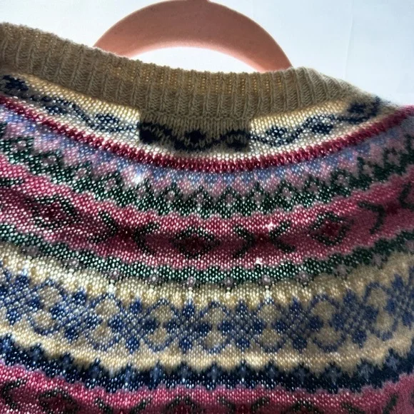 (2) Bundle Vintage Eddie Bauer Wool Fair Isle Cardigan Sweater Size Medium - Picture 15 of 15